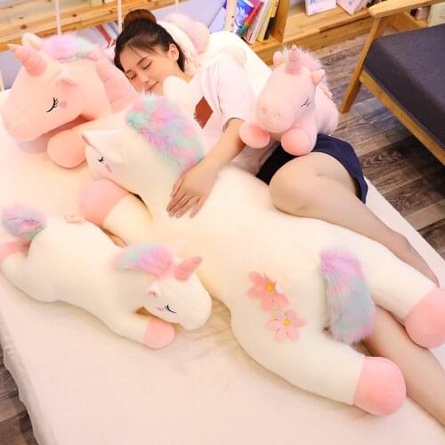 100CM Large Size Kawaii Unicorn Plush Toys 3 Styles Stuffed Animal Unicornio Horse Doll Pillow Soft Children Gifts Home Decor