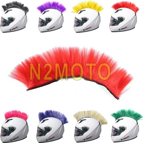 12" Off Road BMX Helmet Mohawk Casco Hair Adhesive Stick On Mohawks Capacete Decoration Attached Feathers