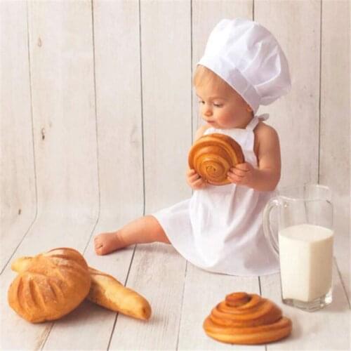 2pcs/set Newborn Photography Props Clothing Baby Baby Photo Creative Modeling Chef Hat Suit 1-6 Months