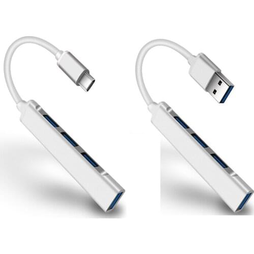 2-In-1 Set Type C Hub and USB C Hub 3.0 2.0 Multi 4-Port Splitter USB C Adapter Extender for Lenovo Pro Air