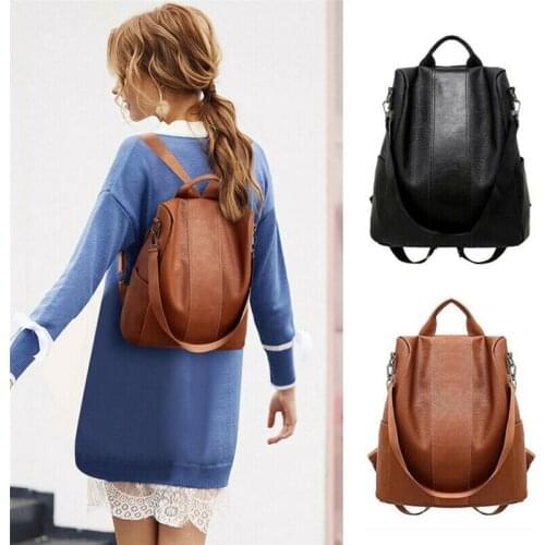 2019 Lady Women PU Leather Travel Shoulder Bag Girls Ladies Backpack