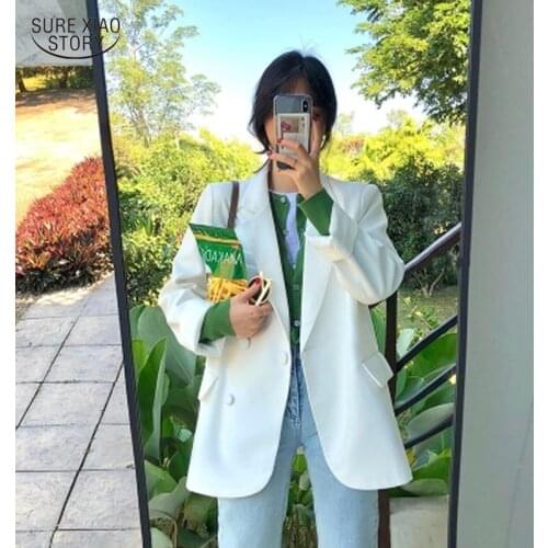 2021 Loose Elegant Lazy Suit Fashion Office Lady Slim Suit Spring Casual Solid Long-sleeved 4XL Female Jacket Woman Blouse 16103