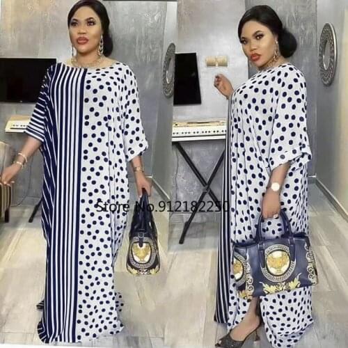 African Dresses for Women 2021 Summer African Women Short Sleeve Printing Plus Size Long Dress with Inner African Clothes