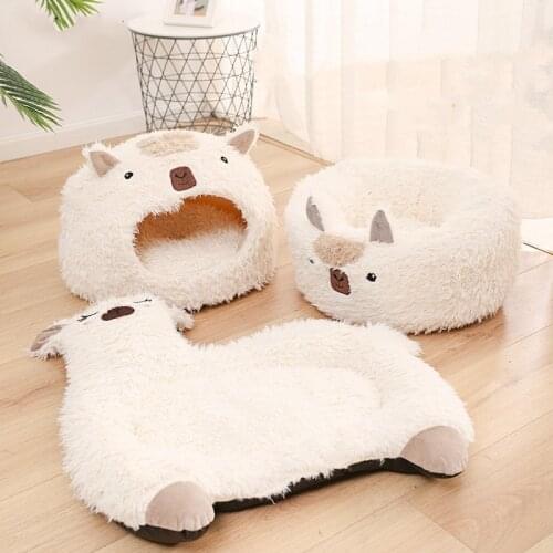 Alpaca Series Pet Litter Step on Milk Cat Litter House Litter Winter Warm Kennel Mat Small Dog Sleeping Mat Kennel