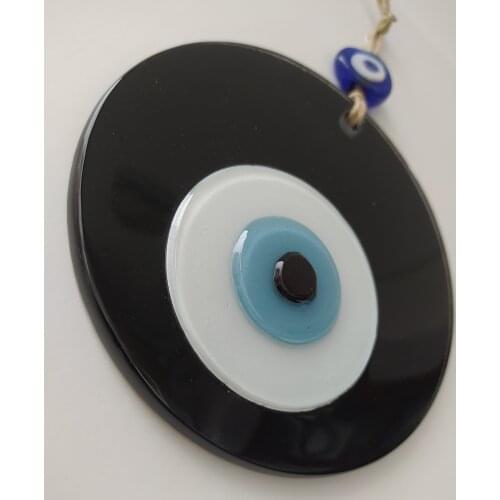 Black Evil Eye 12cm Big Glass Bead Pendant Turkish Handmade Amulet for Wall Hanging Ojo Turco Talisman Boho Home Decor