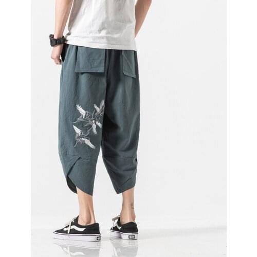 Embroidered Chinese Style Leisure Mens Summer Casual Fitness Joggers Fashion Men Plus Size 5XL Trousers Sweatpants