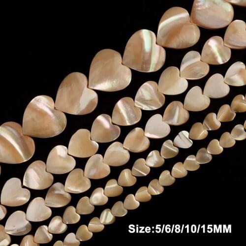Heart Shape Natural Trochus Shell Stone Beads Loose Spacer Beads For Jewelry Making DIY Bracelet Necklace Size 5/6/8/10/15mm