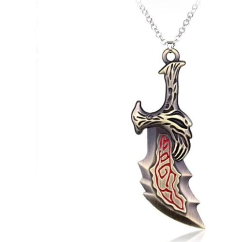Game God Of Wars Sword Shield Necklace for Women Men Pendant Choker Jewellery Necklaces for Teen Girls