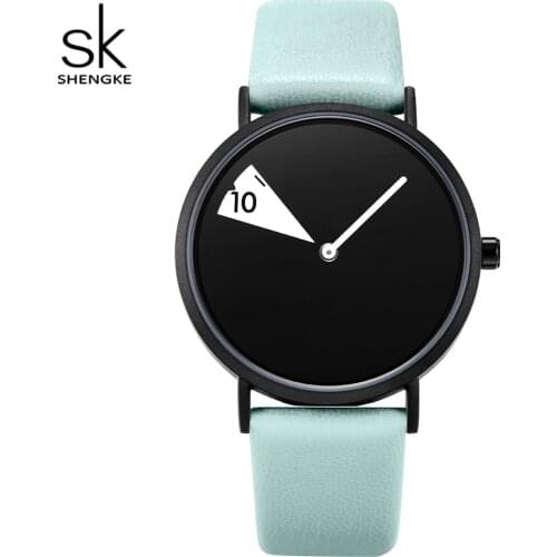 Shengke Fashion Womens Watches Luxury Branded Female Clock Japan Quartz Movement Leather Strap Waterproof Wristwatch