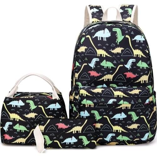 Cool Dinosaur Printed Boys School Backpacks 2020 New School Bags Bookbag Children Backpack Set Kids Cartoon Schoolbag Waterproof