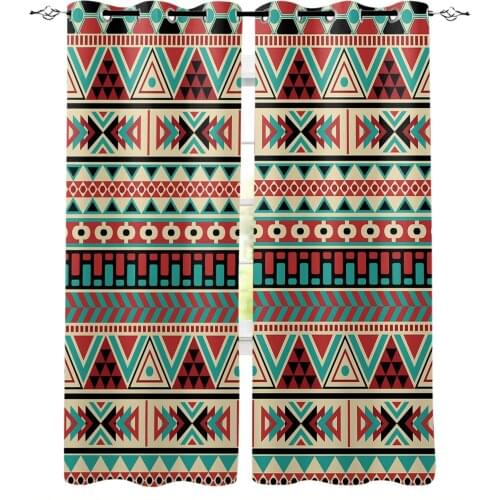 Brown Traditional Aztec Pattern Blackout Curtains For Living Room Window Curtains For Bedroom Kitchen Curtains Drapes Blinds