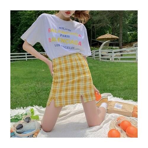 Summer Women Skirts 2021 New Korean High Waist Plaid Mini Skirt Women School Girls Sexy Cute Pleated Skirt with Zipper