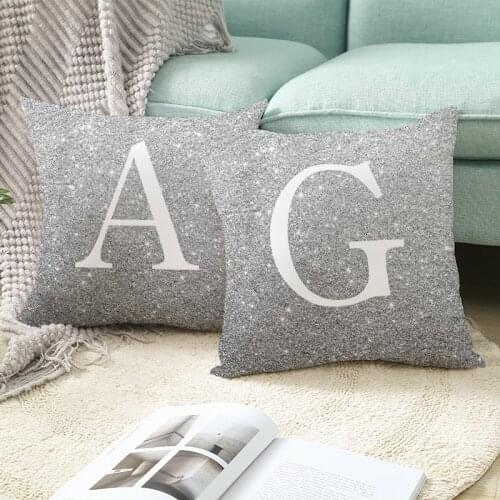 Pillow Cover home decor Silver White Letter Printed Cushion Covers body Pillowcase Decorative Sofa Throw Pillows Polyester 45*45