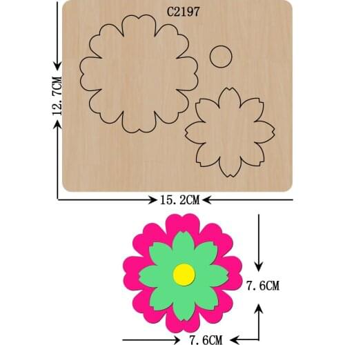 New Flower Bow Wooden die Scrapbooking C2197 Cutting Dies