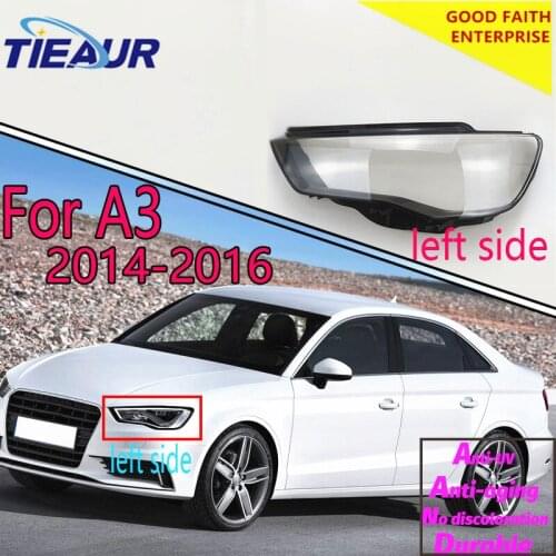 4Doors Headlight Transparent Lens Cover Headlight Glass Cover For AUDI A3 14-16 headlamp clear shell Right+Left replacement