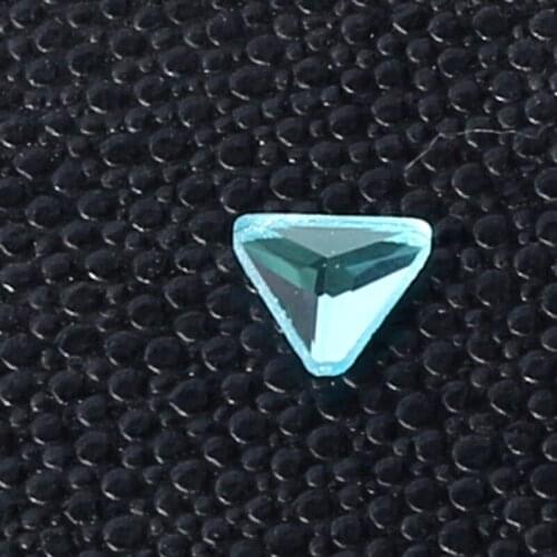 Factory direct sales! lake blue trianglar flat back glass crystal Rhinestones DIY dress and watch jewelry accessories 20pcs/pack