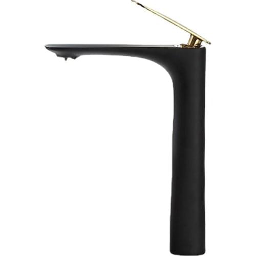 Basin Faucets Black and Gold Sink Mixer Hot and Cold Bathroom Basin Tap Brass Black Bathroom FaucetSink Tap