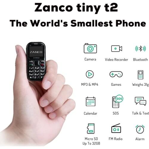 ZANCO tiny t2 World Smallest Phone 3G WCDMA mini cellular phone mini phone smallest phone pocket phone buy with free gift