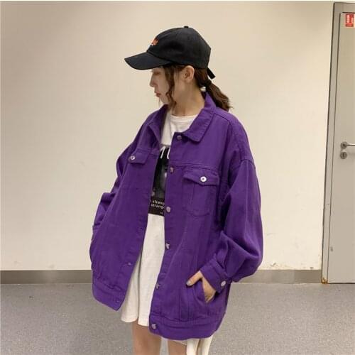 Korean Style Vintage Long Sleeve Women Denim Jacket Loose Casual Wild Women Top 2021 Spring Summer New Oversize Female Jean Coat