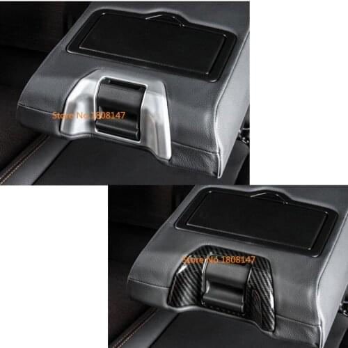For Audi Q5 2018 2019 2020 Car ABS Chrome Rear Armrest Switch Frame Trim Box Stickers Sequins Decoration Accessories 1pcs