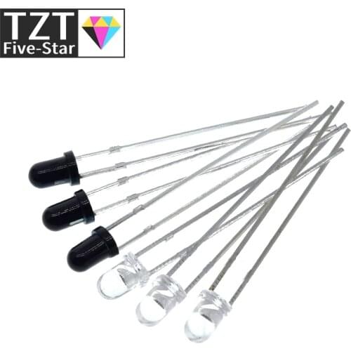 10pairs F3 3MM 940nm LEDs infrared emitter and IR receiver diodes each 5pcs Infrared to tube For arduino