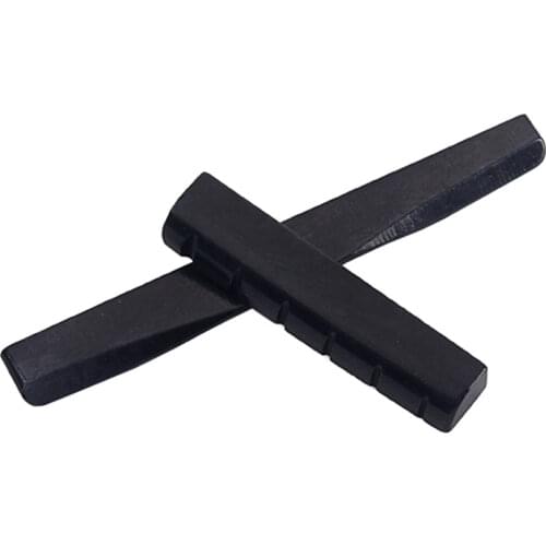 2pcs/Set Black Camel Bone Guitar Bridge Saddle and Nut for Folk Acoustic Guitar Made of Real Bone
