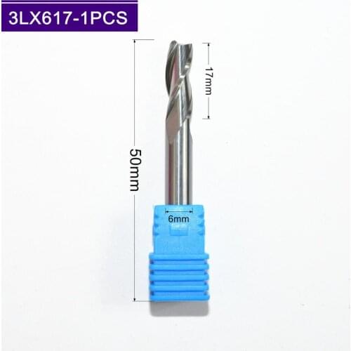 6mm*17mm,1pcs,Free shipping 3 Flutes End Mill,CNC milling Cutter,Solid carbide woodworking router bit,PVC,MDF,Acrylic,wood