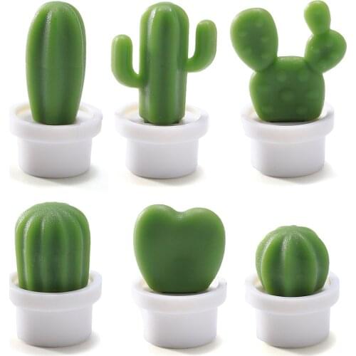 6Pcs Refrigerator Magnets Cactus Shaped Cute Fridge Magnets Refrigerator Stickers for Whiteboard Cabinets Notes Home Decoration