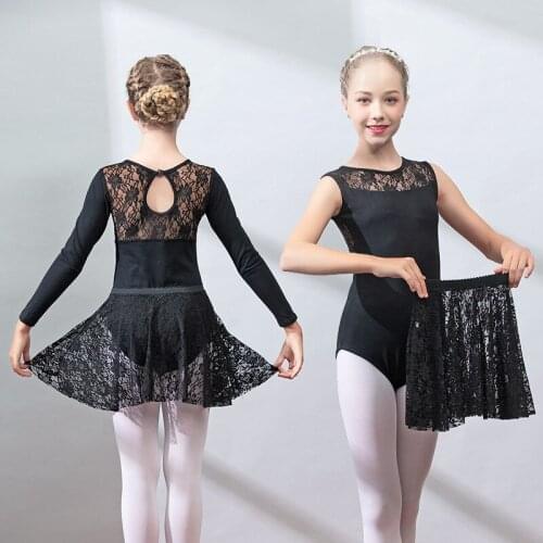 Girls Ballet Dress Gymnastic Children Leotards Lace Skirt Practice Dance Costume For Kids Dancing Tight Skirt Baby Dancewear