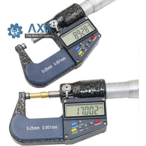 Digital Micrometer 0-25mm 0.001mm Metric/Inch Electronic Outside Micrometro Carbide Tip