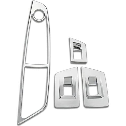 CITALL 4Pcs Chrome Interior Door Window Switch Panel Trim Cover for BMW 5 Series F10 520 525 530i 550i 528i 2011 2012 2013 -2015