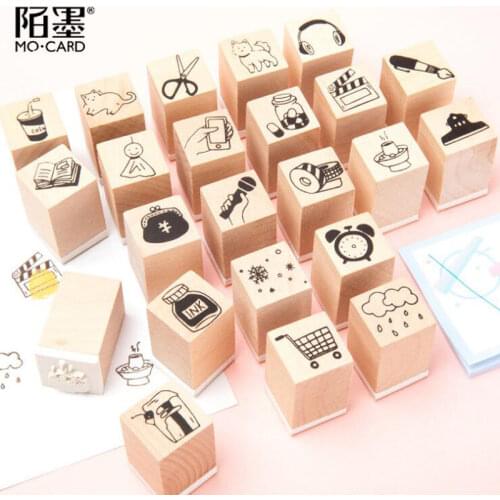 Handbook Series Wood Stamp DIY Craft Wooden Rubber Stamps Decoration for Scrapbooking Diary Scrapbooking Standard Stamp