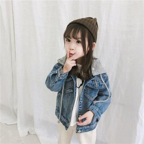 Childrens Hooded Denim Jackets 2019 Fashion New Baby Boys Girls Casual Denim Coat Kids Cowboy Long Sleeve Outwear Girls Jackets
