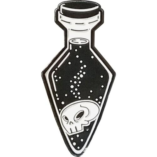 Skull in the bottle enamel pin badge