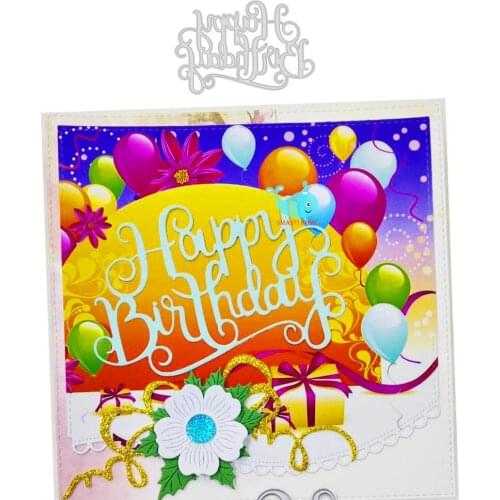 Happy Birthday Dies Cuts Metal Embossing Punch Knife Stencil for Scrapbooking Photo Album Decorative DIY Paper Cards Making New