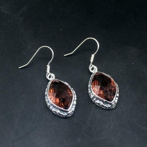 Gemstonefactory Big Promotion Single Unique 925 Silver Marquise Purple Amethyst Women Ladies Gift Dangle Drop Earrings 20213707