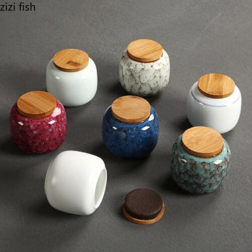 Ceramic jar Tea storage box Sealed cans portable travel Tea Accessories Kitchen bar supplies Storage box ceramic jar