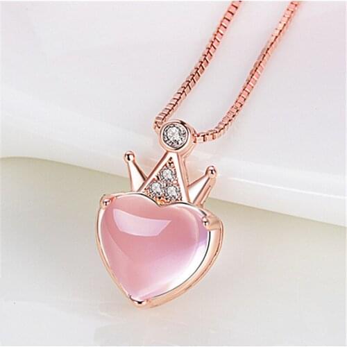 China Natural Jade Pink Hand Carved Love Pendant Fashion Boutique Jewelry Pink Agate Necklace Popular Gift