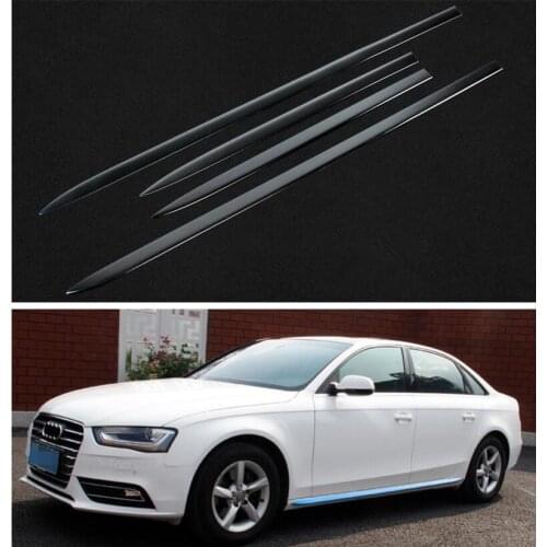 4PCS Stainless Steel SIDE DOOR BODY SKIRTS KIT LIP COVER FOR AUDI A4 2009 2010 2011 2012 2013 2014 2015 2016