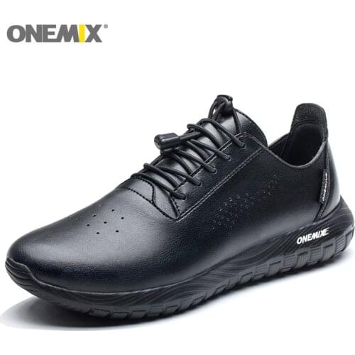 ONEMIX Men Running Shoes for Women Leather Designer Jogging Sneakers Outdoor Walking Trainer Shoes Soft Breathale Sports Shoes