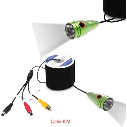 MAOTEWANG 1000tvl Underwater Fishing Cable+ Camera with 6PCS 1W LED white Lamp Lights