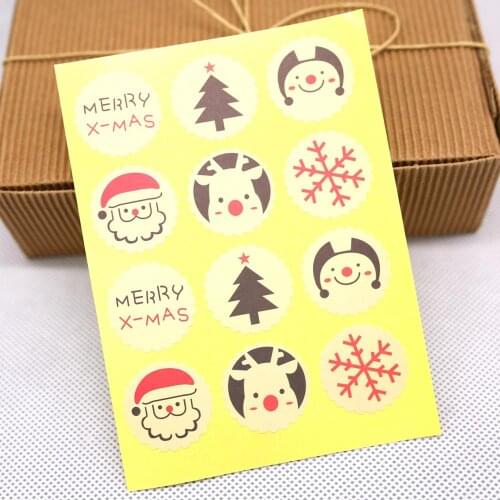 Merry Christmas Theme Sealing sticker DIY Gifts posted Baking Decoration package label Multifunction 120pcs/lot