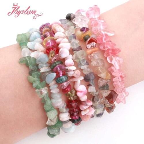 Natural:Apatite Beryl Opal Chip Freeform Beads For Women Chritmats Fashion Jewerly Gift Bracelet 3x5-5x8mm 7" Drop Shipping