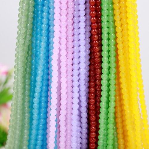 Jade Like Round Opaque Glass 4mm 6mm 8mm 10mm 12mm Loose Spacer Beads Wholesale Bulk Lot For Jewelry Making DIY Crafts Findings
