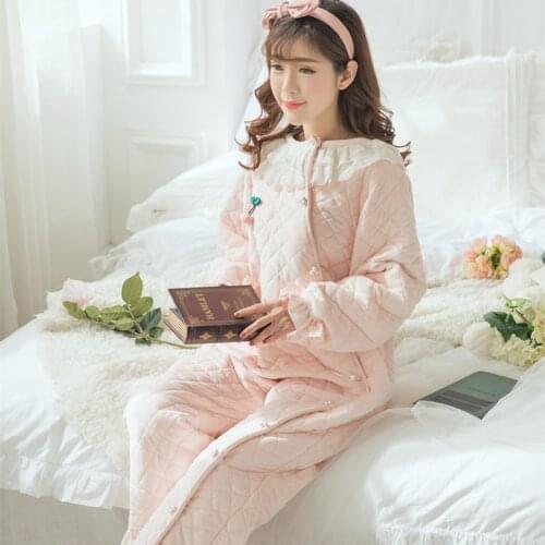 New Winter Onesies Pyjamas Cotton Wear Sleepwear Princess Sleepwear Long Onesies Womens 2 Color Home Wear Gown High-quality