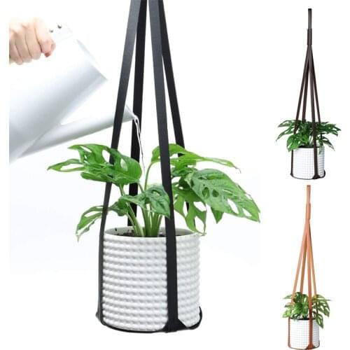 PU Leather Plant Hanger Hanging Planter Flowerpot Holder For Indoor Plants Cactus Succulent Wedding Home Decor Garden Decoration