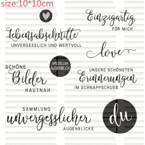German Word School Things Clear Rubber Stamp Sheet Cling Scrapbooking DIY Cute Pattern Photo Album Paper Decoration