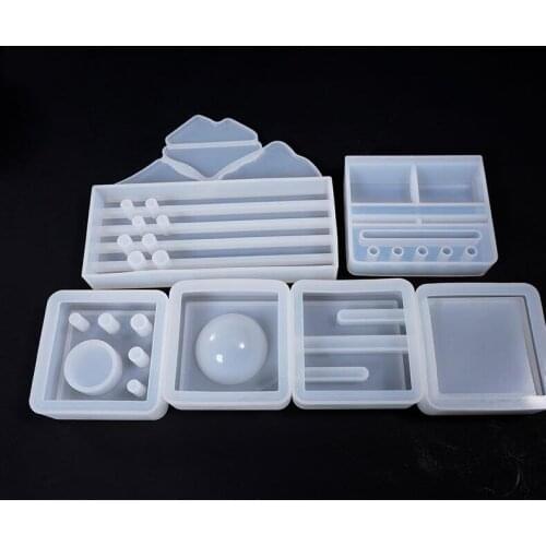 Transparent Silicone Mould Resin Decorative Craft DIY Multifunction Storage Pen holder Mold epoxy resin molds for jewelry