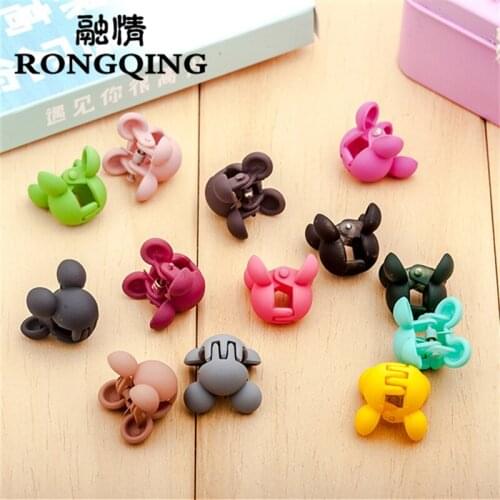 RONGQING 10pcs/lot Mix Color Cartoon Mouse Lovely Kids Girls Hair Clip Hair Band Accessories