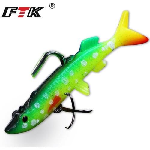 Fish Lure Jig Wobblers Silicone Fishing Lure With Treble Hook Lead Head Carp Bass Shad Pike Zander jig heads for fishing